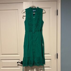 Draper James Sleeveless Emerald Eyelet Midi Dress